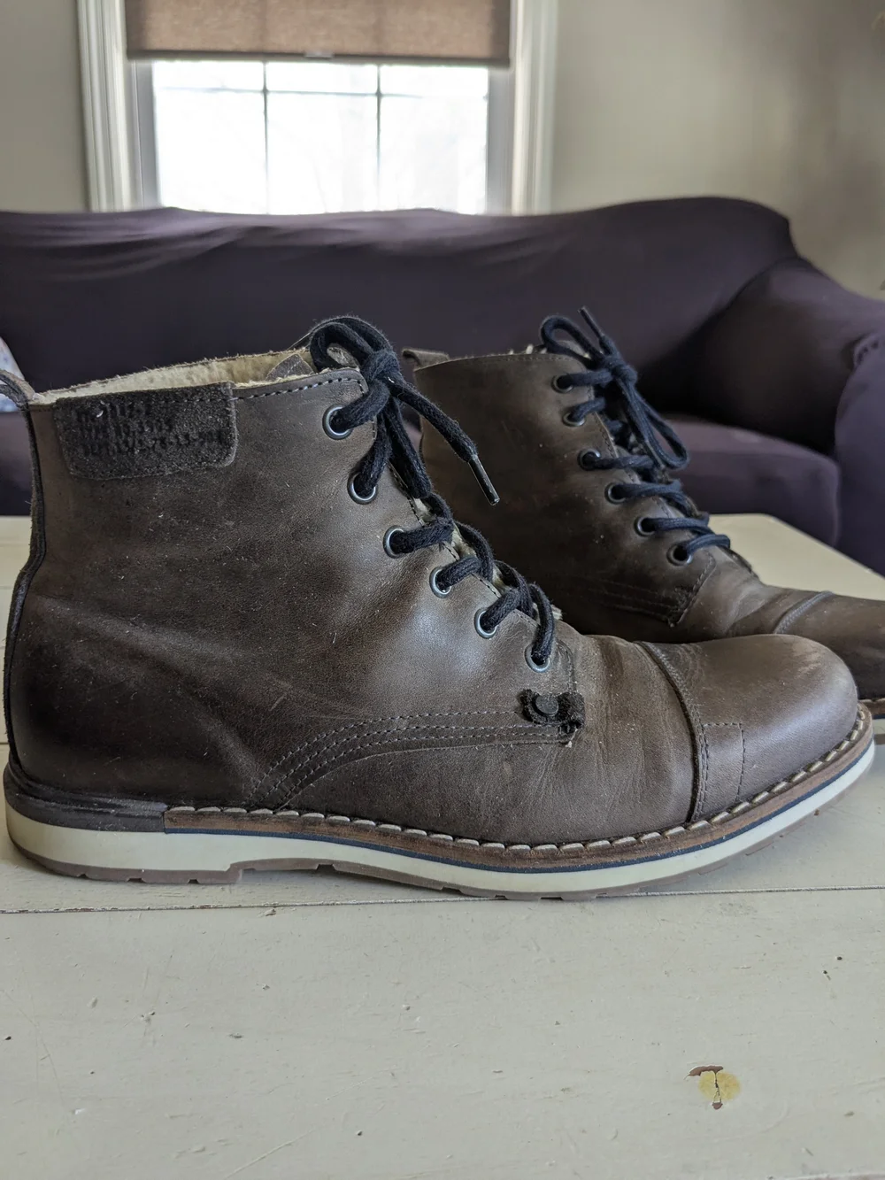 MENS BULLMAKER BROWN LEATHER ANKLE CHUKKA BOOTS - SIZE 9 (42)
